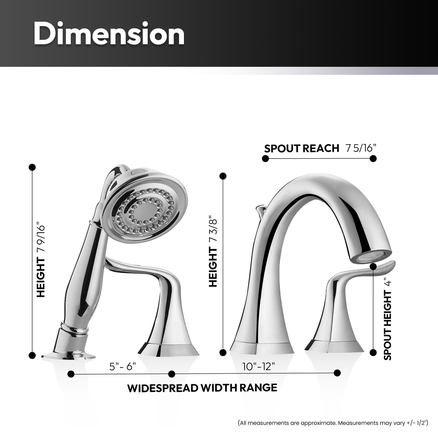 Vinnova, Claudius Roman Tub Faucet with Hand-Held Shower