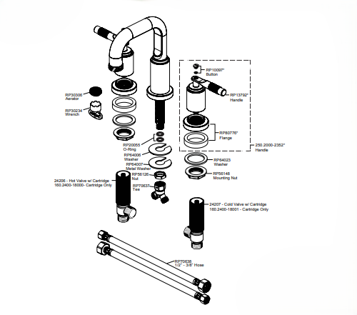 Vanderloc Three Hole 8" Widespread Two Handle Bathroom Faucet