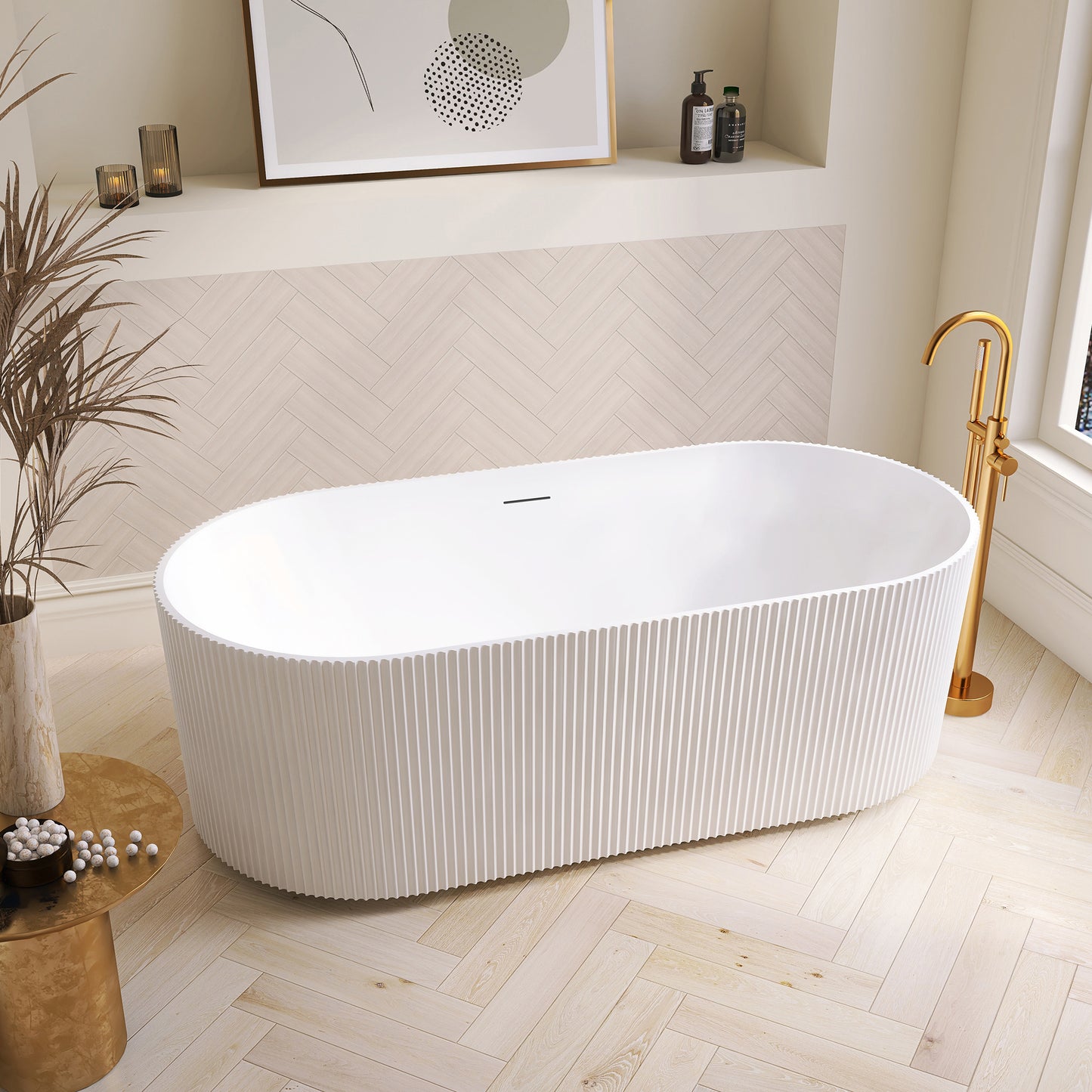Vinnova, Linyi 66.9" x 31.5" Soaking Bathtub