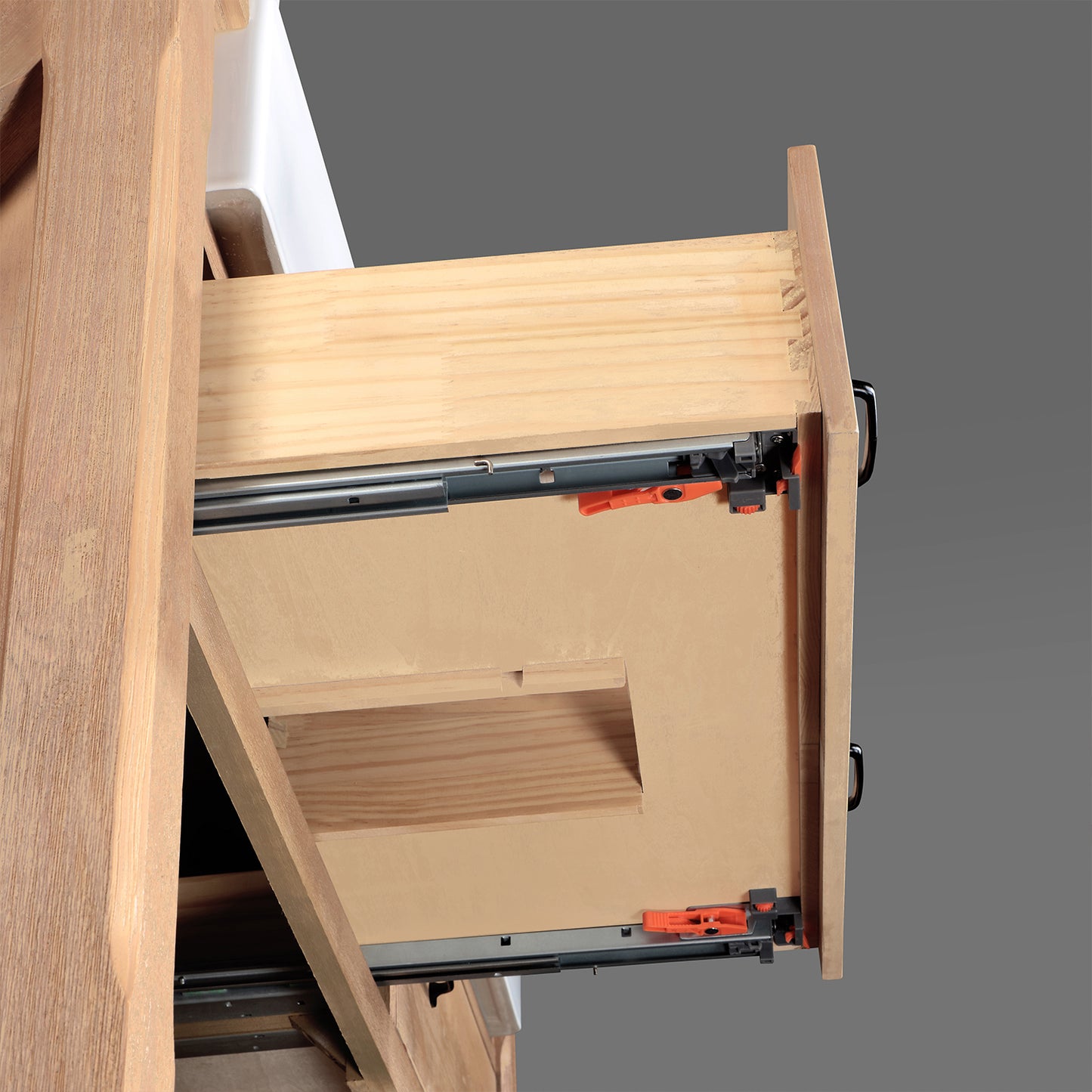 Vinnova, Villareal 72" Double Bath Vanity in Weathered Pine with Composite Stone Top in White, White Farmhouse Basin and Mirror