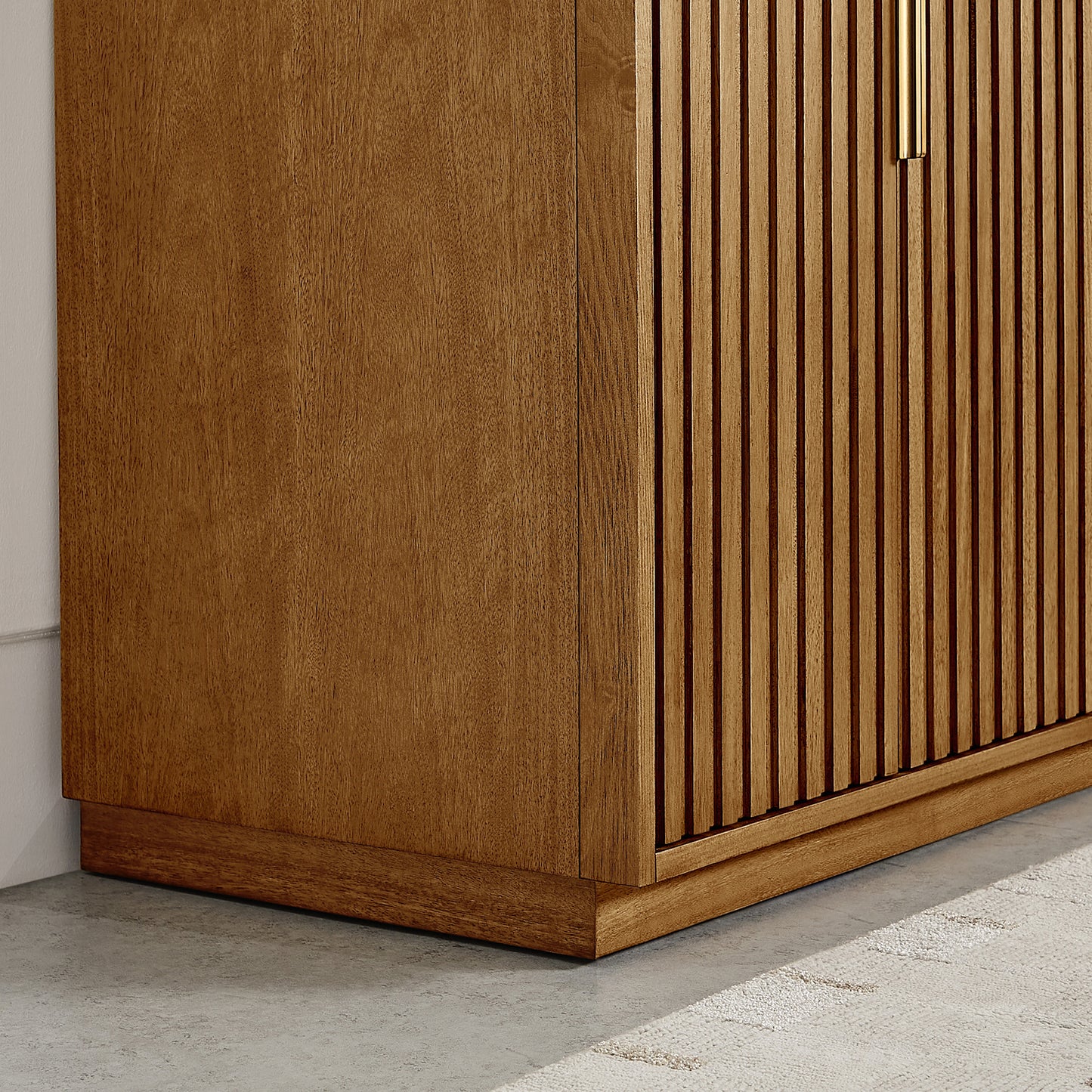 Vinnova, Bangkok 48" Single Sink Bath Vanity in Mango Wood Light Brown with with White Grain Composite Stone Top