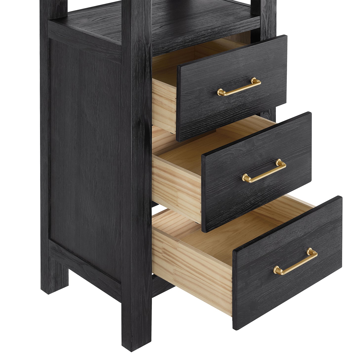 Vinnova, León 22in. Black Storage Cabinet for Bathroom, Kitchen and Living Room