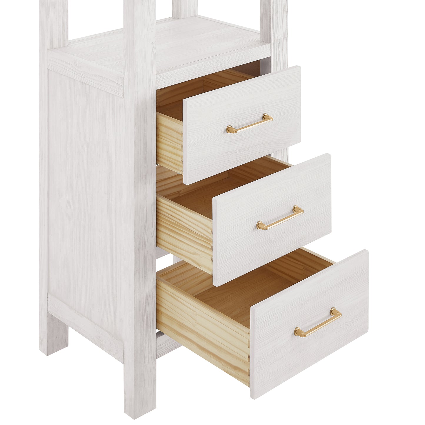 Vinnova, León 22in. Washed White Storage Cabinet for Bathroom, Kitchen and Living Room