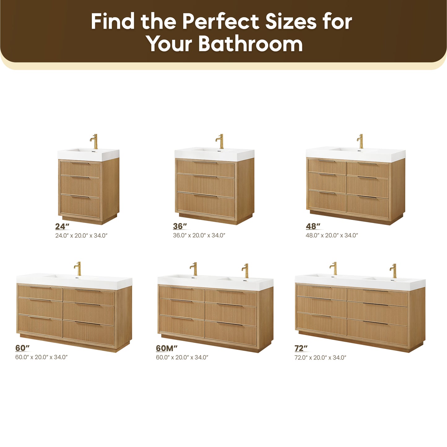 Vinnova, Hohhot 72" Free-standing Double Bath Vanity in Washed Ash Grey with White Integrated Stone Sink Top