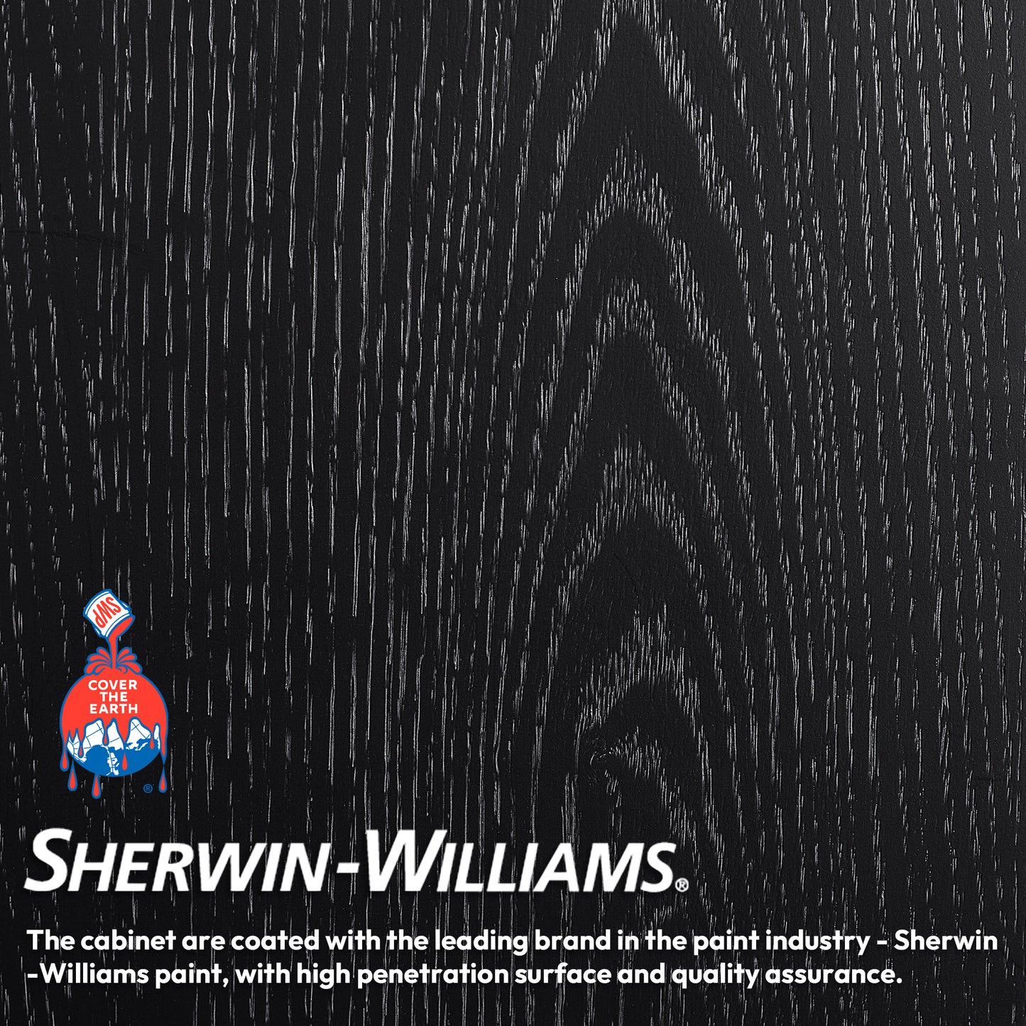 Vinnova, Gara 36" Free-standing Single Bath Vanity in Fir Wood Black with White Grain Composite Stone Top