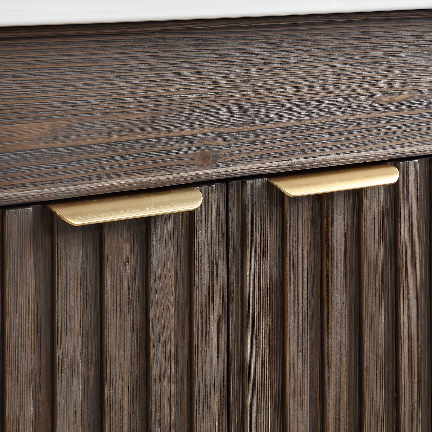 Vinnova, Palos 24" Free-standing Single Bath Vanity in Spruce Aged Brown with Drop-In White Ceramic Basin Top and Mirror