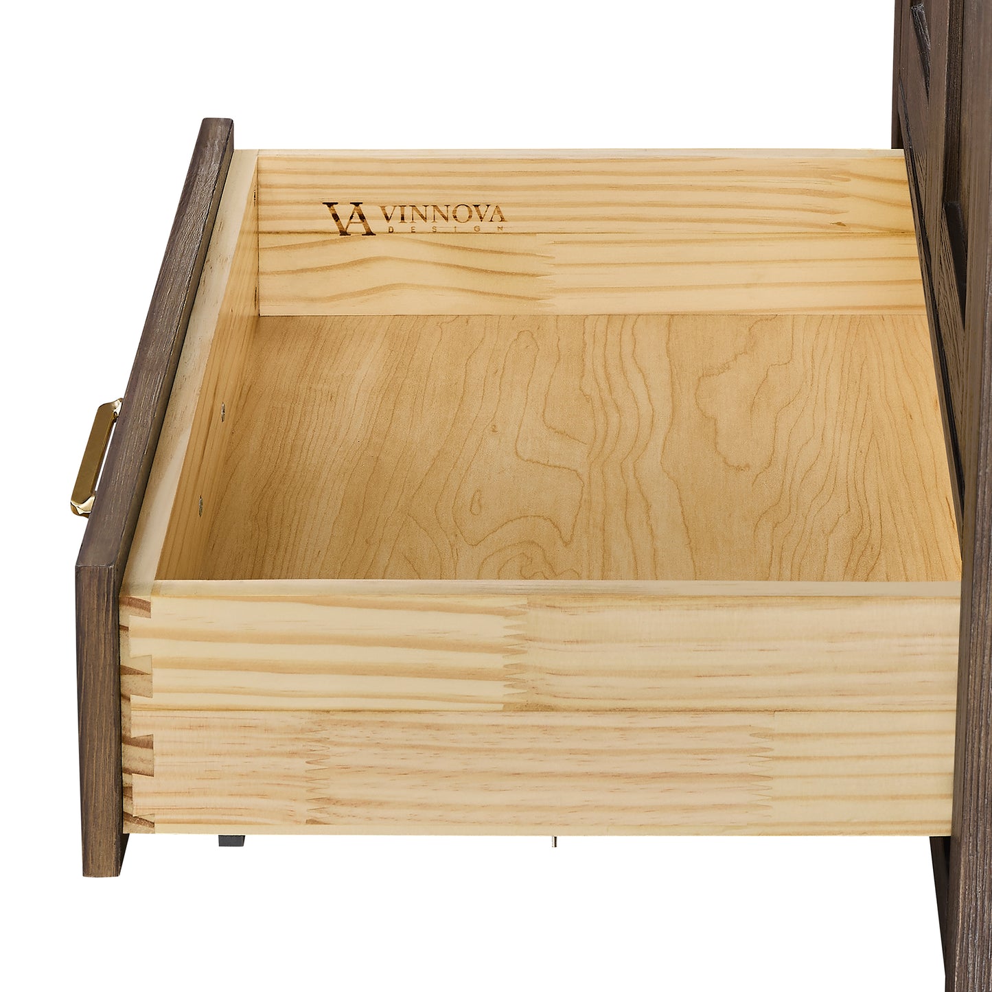 Vinnova, Gela 24" Single Sink Bath Vanity in Spruce Vintage Brown with Drop-In White Ceramic Basin