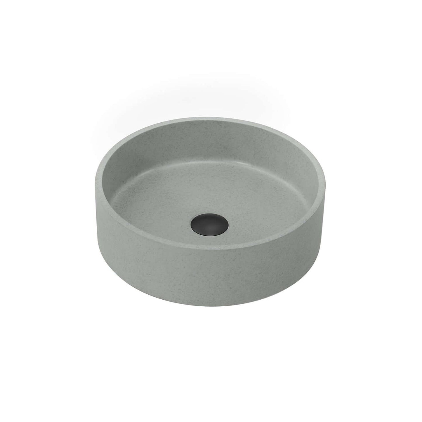 Vinnova, Moguer Grey Concrete Circular Vessel Bathroom Sink