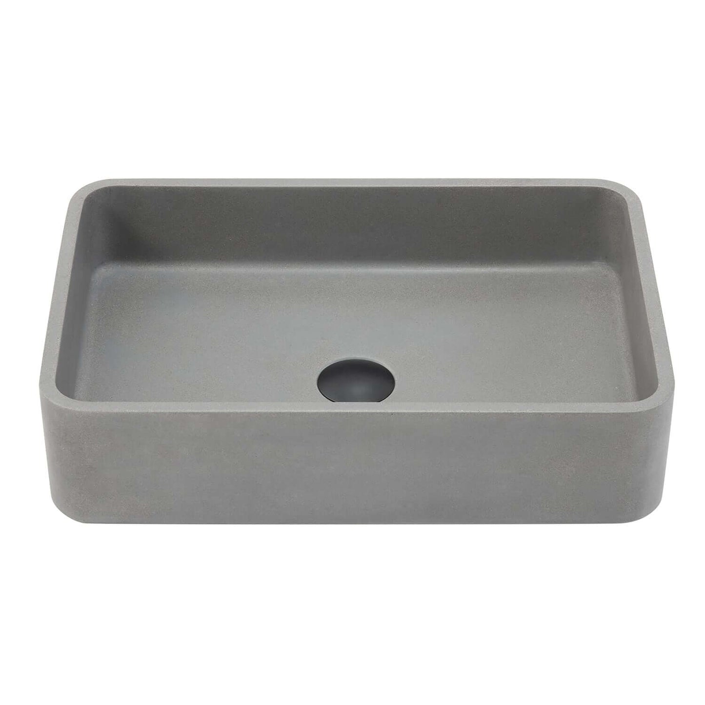 Vinnova, Avila Grey Concrete Rectangular Vessel Bathroom Sink