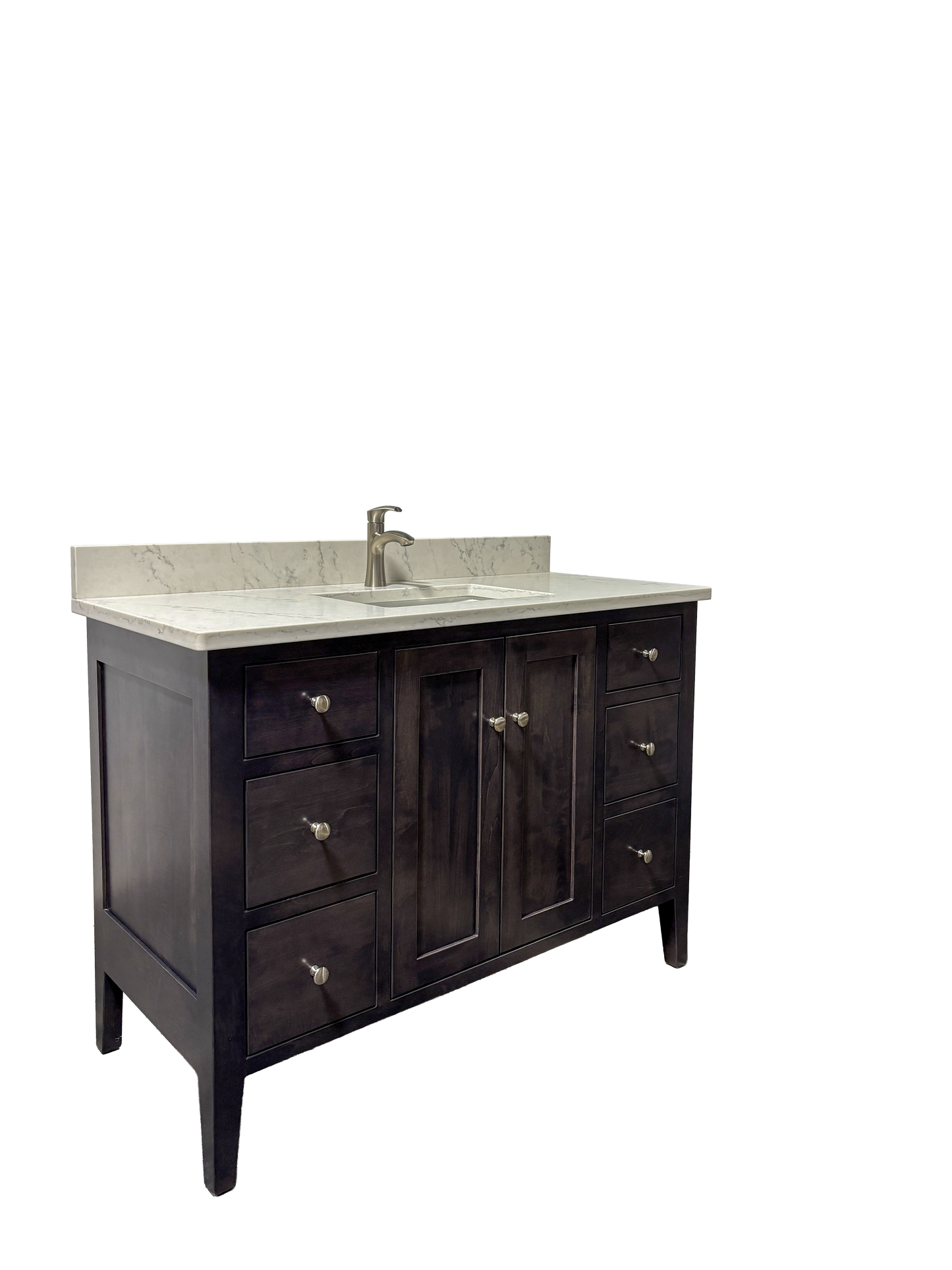 Trusty Wood Charleston Bathroom Vanity 42" with Two Doors and Six Drawers
