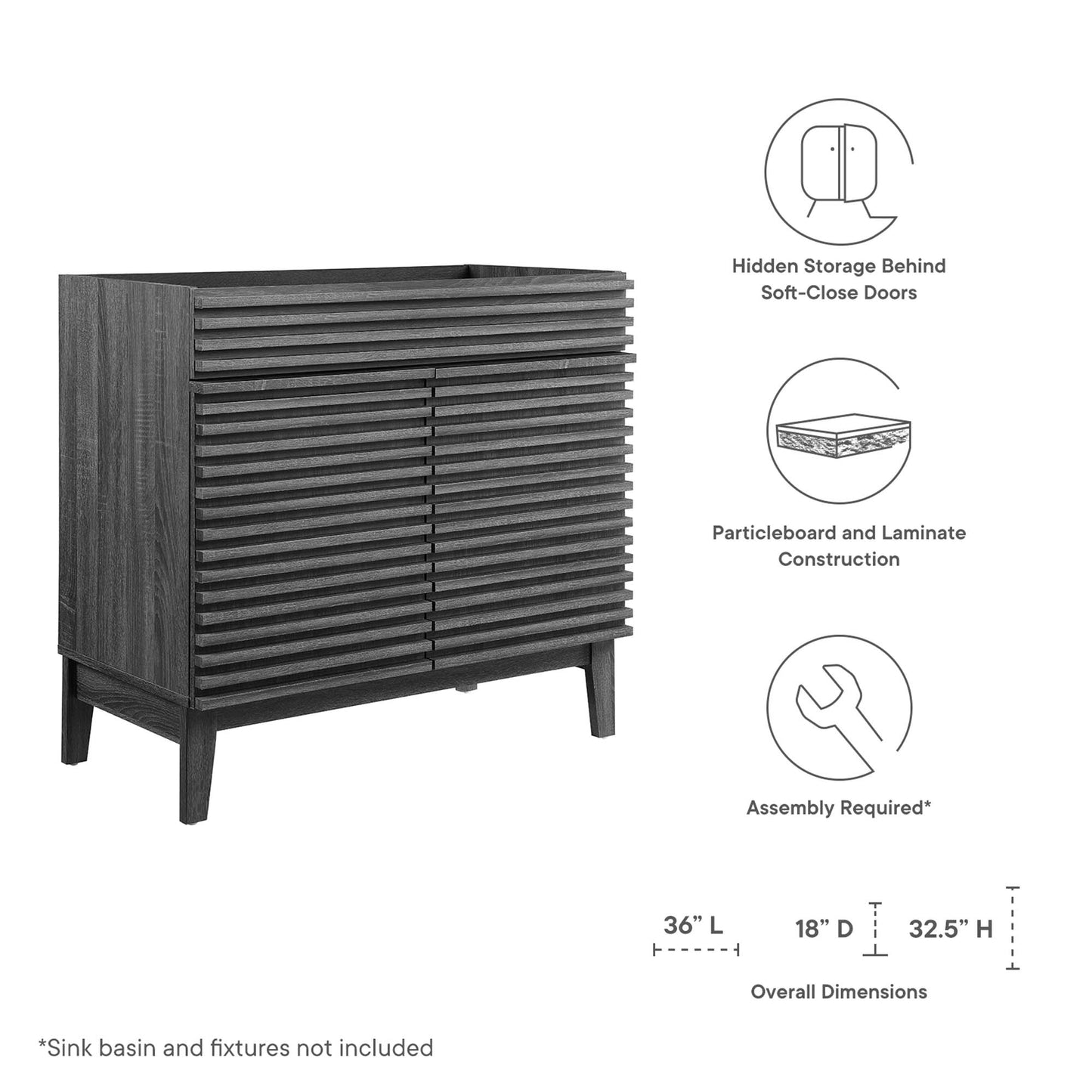 Modway, Render 36" Bathroom Vanity Cabinet