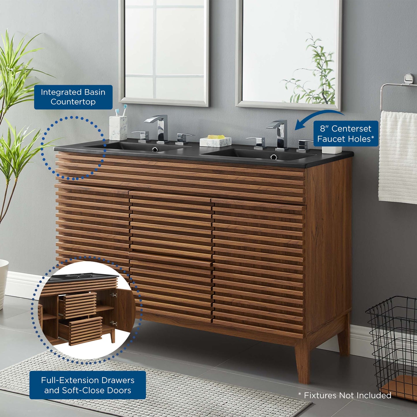 Modway, Render 48" Double Sink Bathroom Vanity