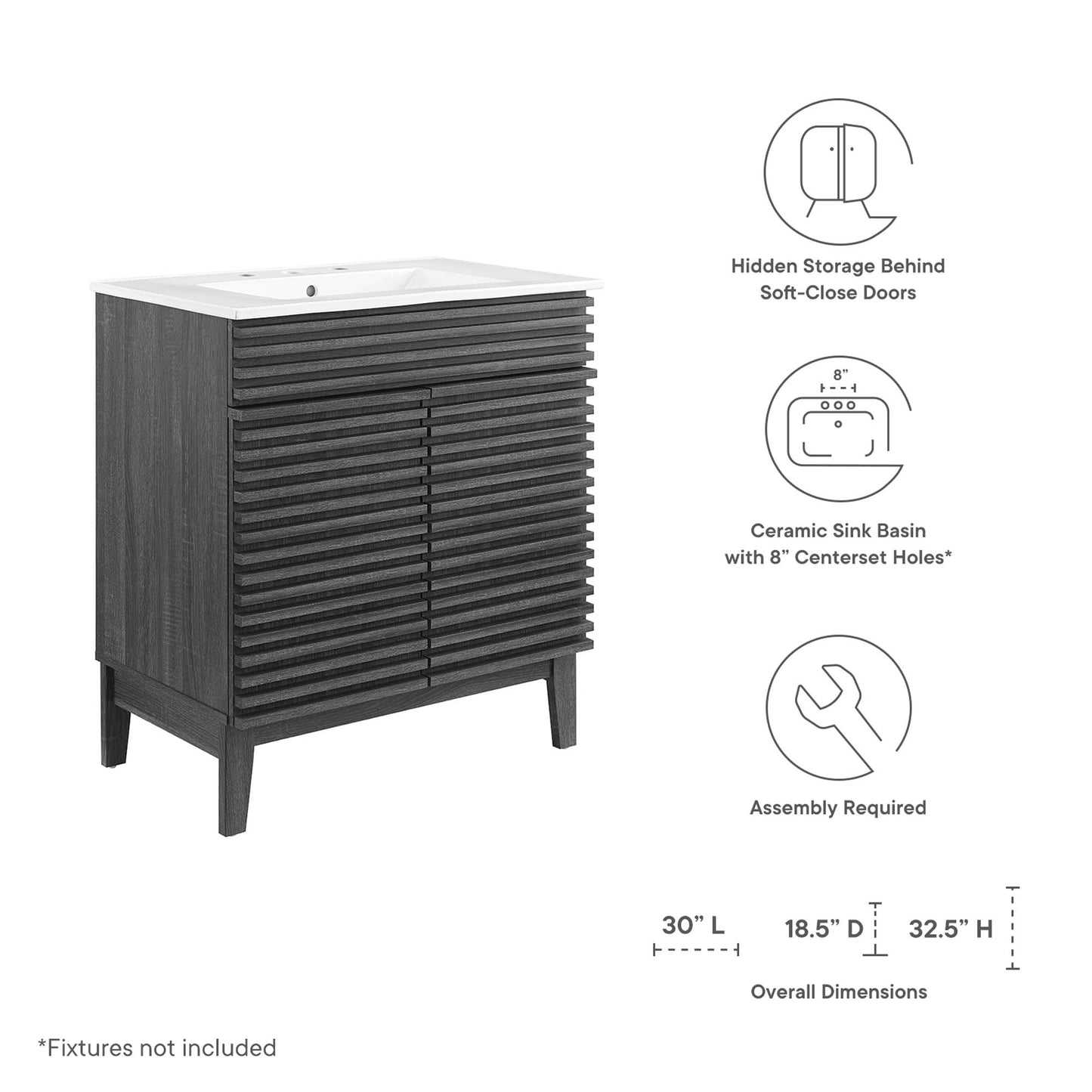 Modway, Render 30" Bathroom Vanity Cabinet
