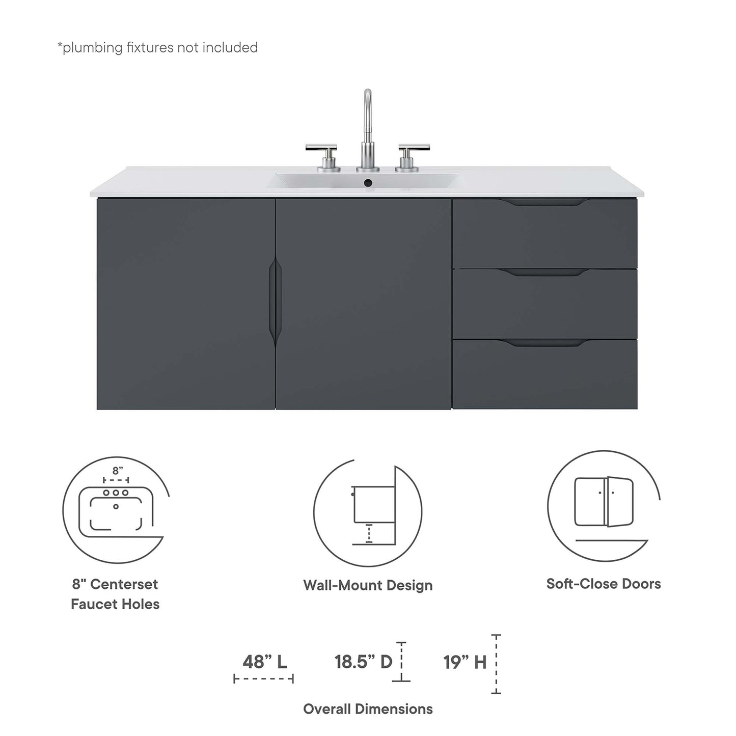 Modway, Vitality 48" Single Sink Bathroom Vanity