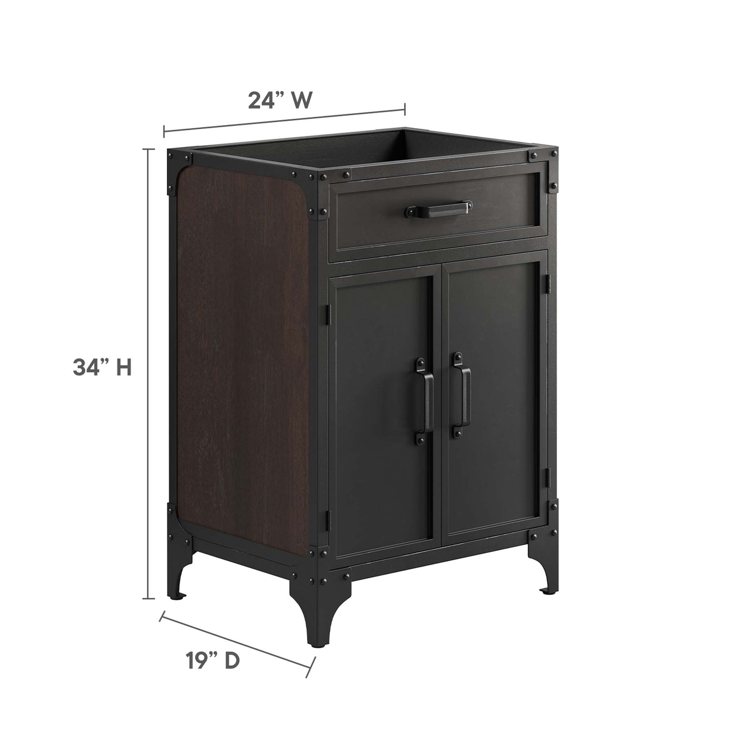 Modway, Steamforge 24" Bathroom Vanity Cabinet (Sink Basin Not Included)