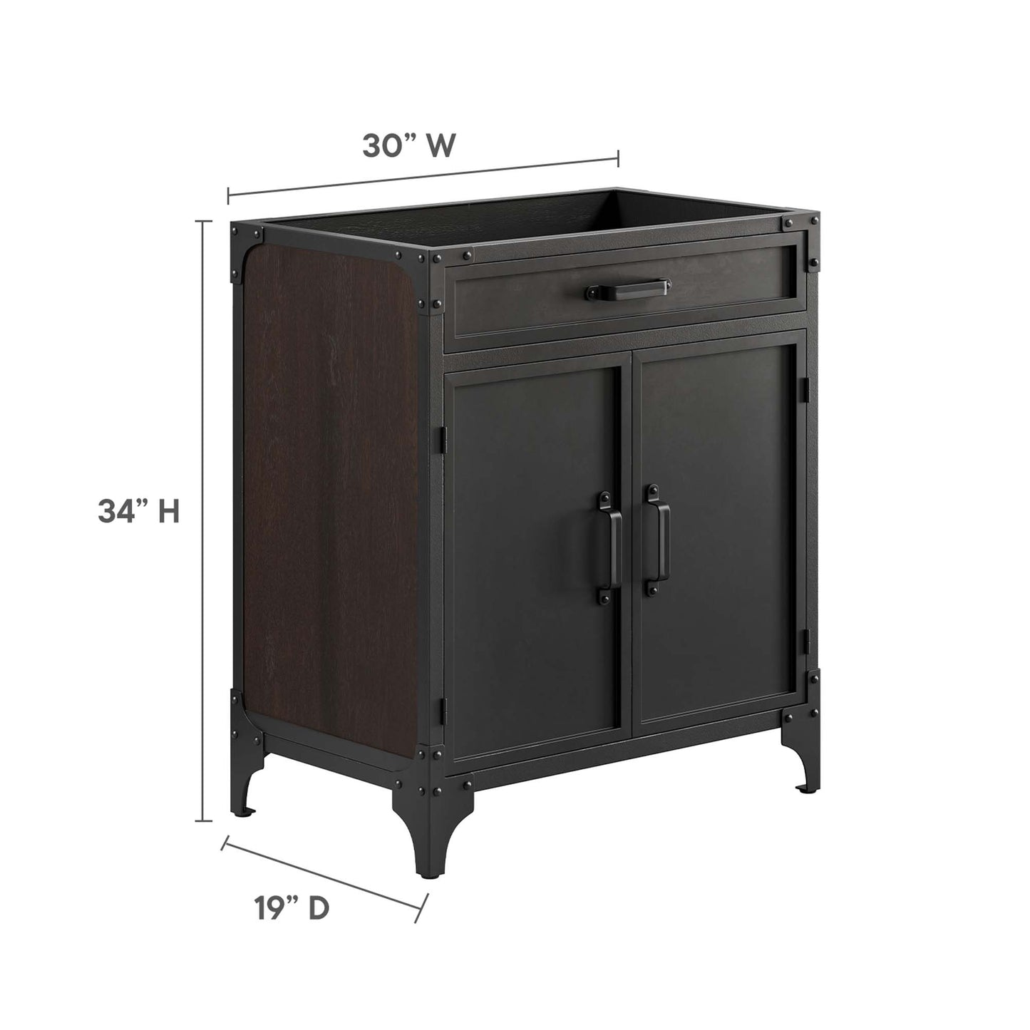 Modway, Steamforge 30" Bathroom Vanity Cabinet (Sink Basin Not Included)