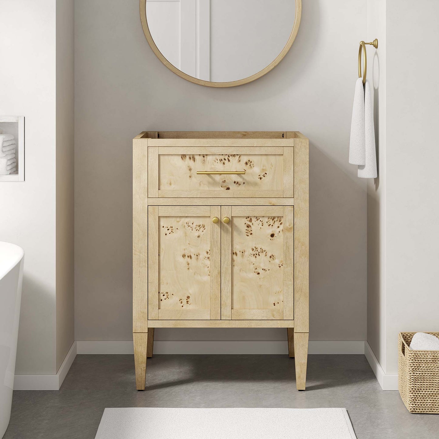 Modway, Elysian 24" Wood Bathroom Vanity Cabinet (Sink Basin Not Included)