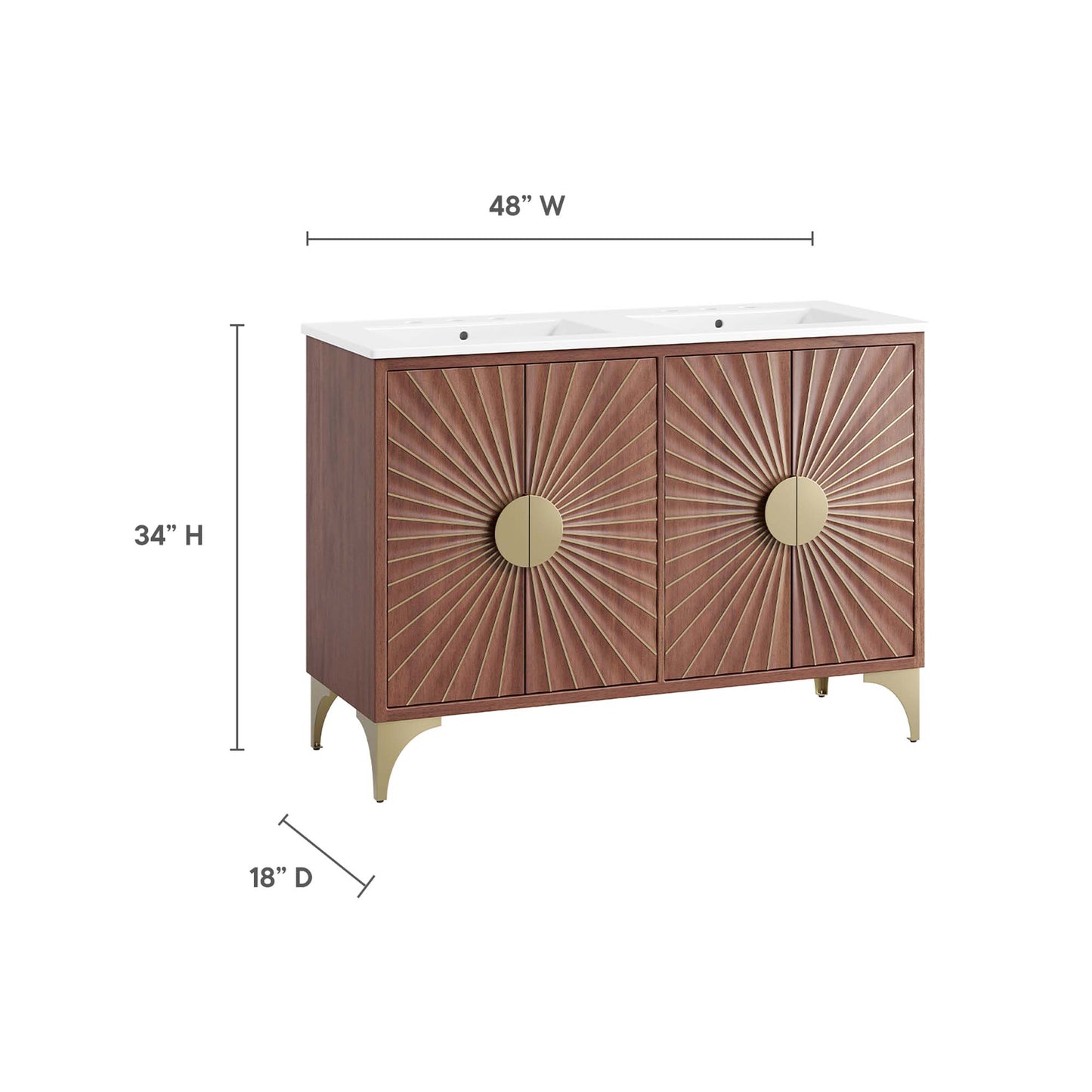 Modway, Daylight 48" Double Sink Bathroom Vanity