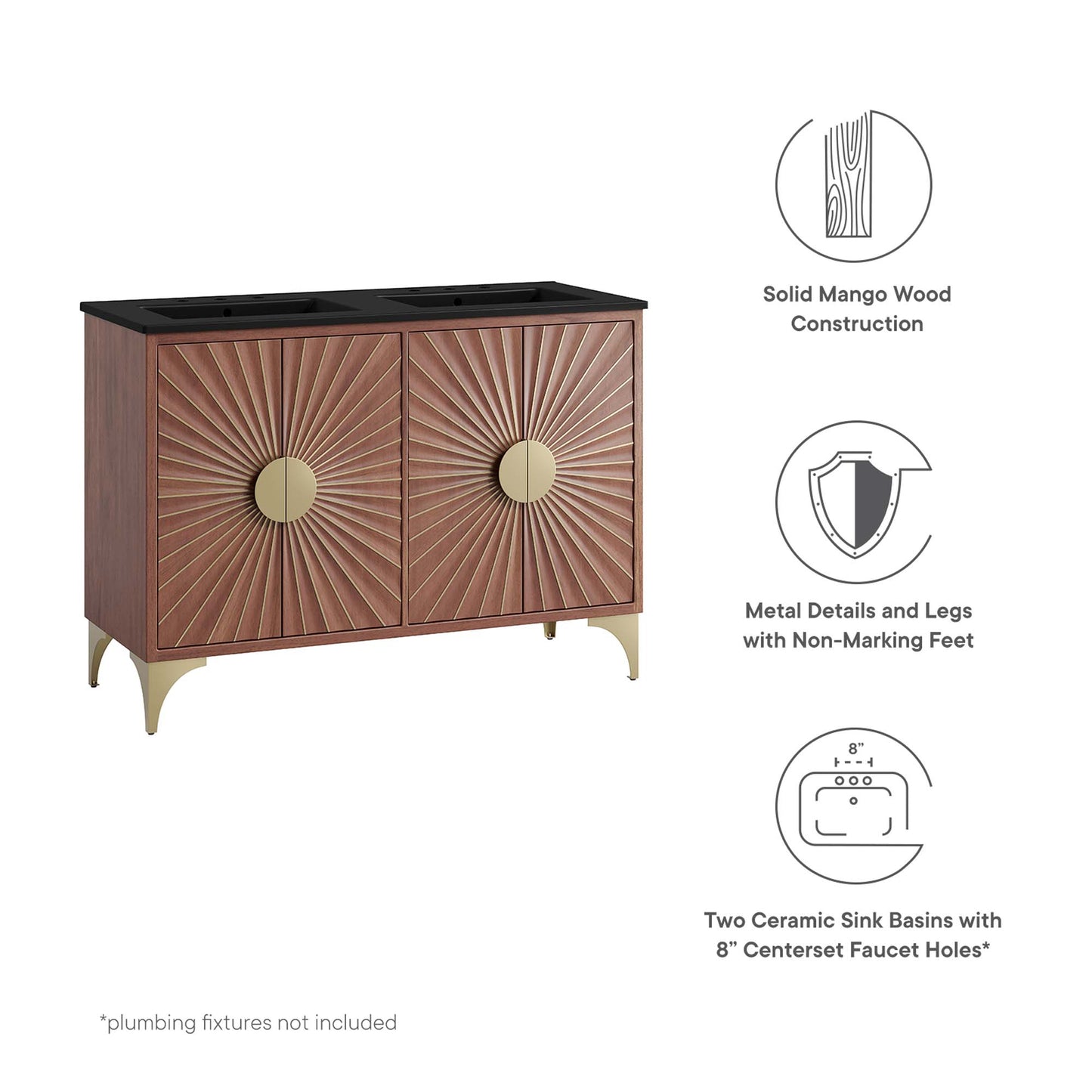 Modway, Daylight 48" Double Sink Bathroom Vanity