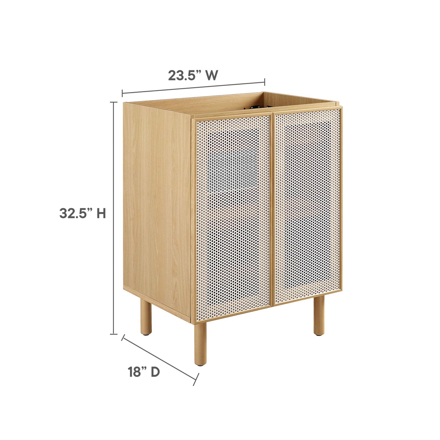 Modway, Calla 24" Perforated Metal Bathroom Vanity Cabinet (Sink Basin Not Included)
