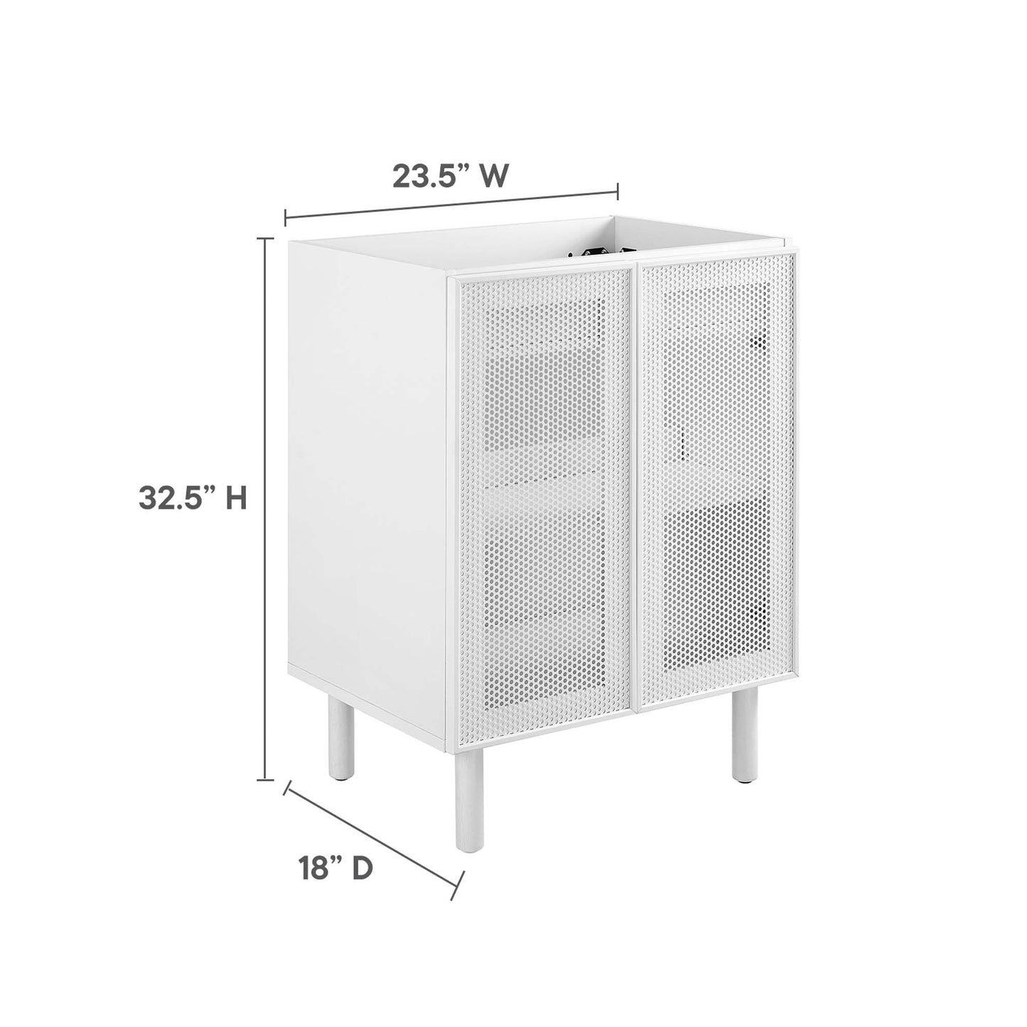 Modway, Calla 24" Perforated Metal Bathroom Vanity Cabinet (Sink Basin Not Included)