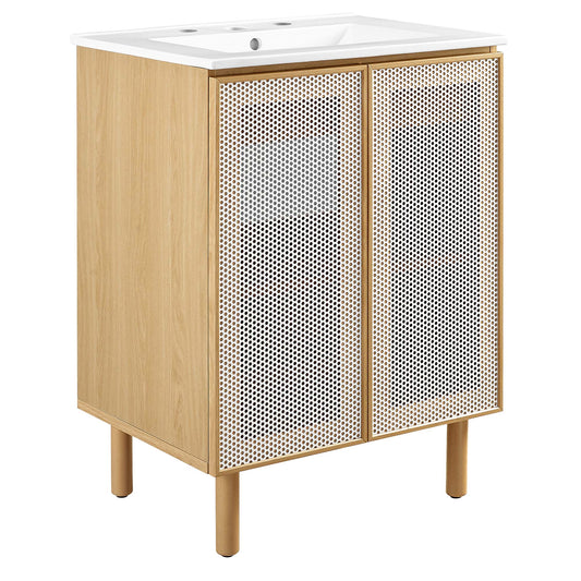 Modway, Calla 24" Perforated Metal Bathroom Vanity