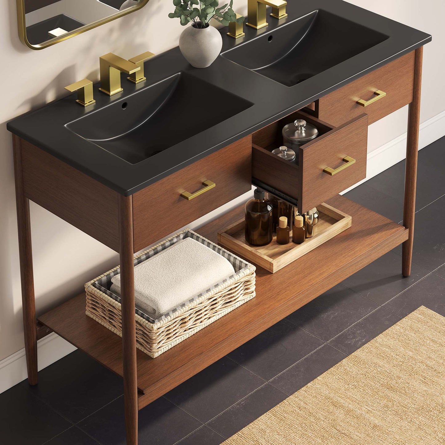 Zaire 48" Double Sink Bathroom Vanity by Modway