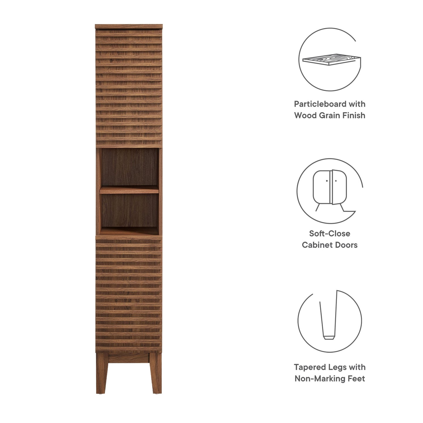 Modway, Render Tall Narrow Bathroom Storage Cabinet