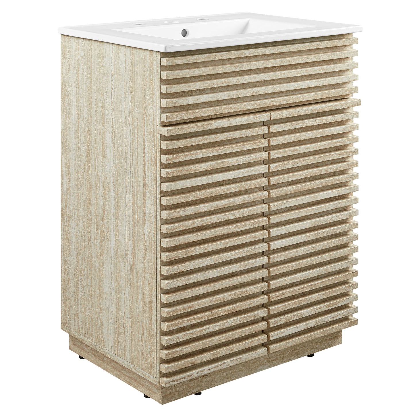 Modway, Render 24" Faux Travertine Bathroom Vanity With Sink