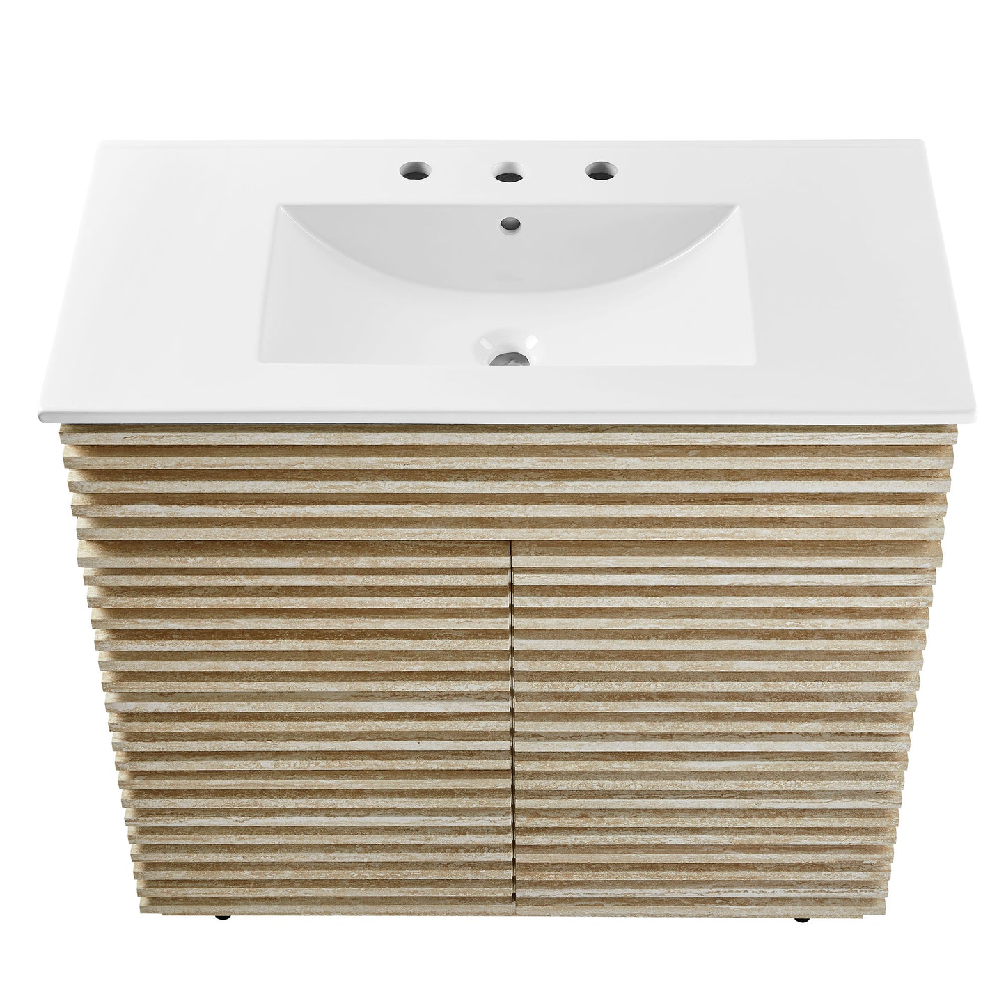 Modway, Render 36" Faux Travertine Bathroom Vanity With Sink