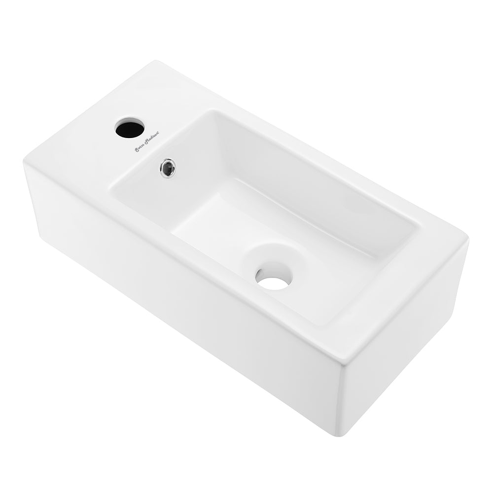 Swiss Madison, Voltaire 19.5 x 10 Rectangular Ceramic Wall Hung Sink with Left Side Faucet Mount