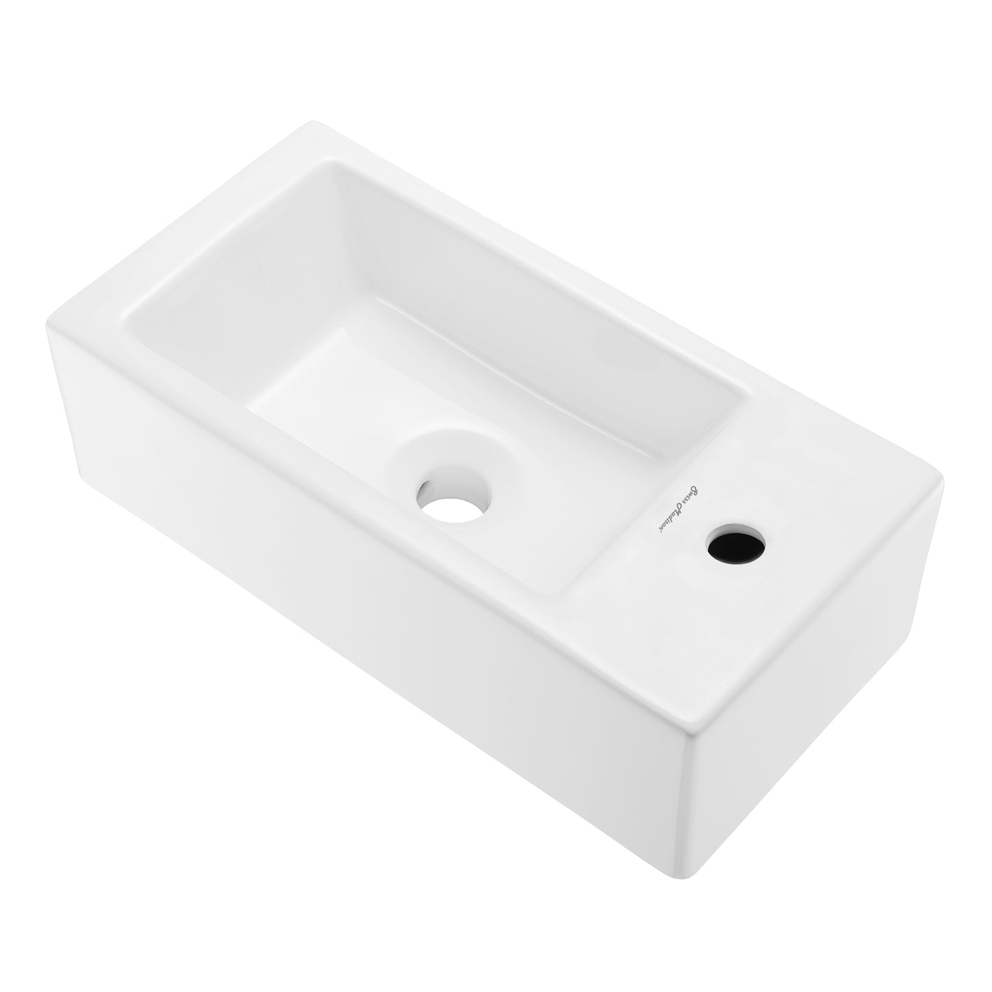 Swiss Madison, Voltaire 19.5 x 10 Rectangular Ceramic Wall Hung Sink with Right Side Faucet Mount