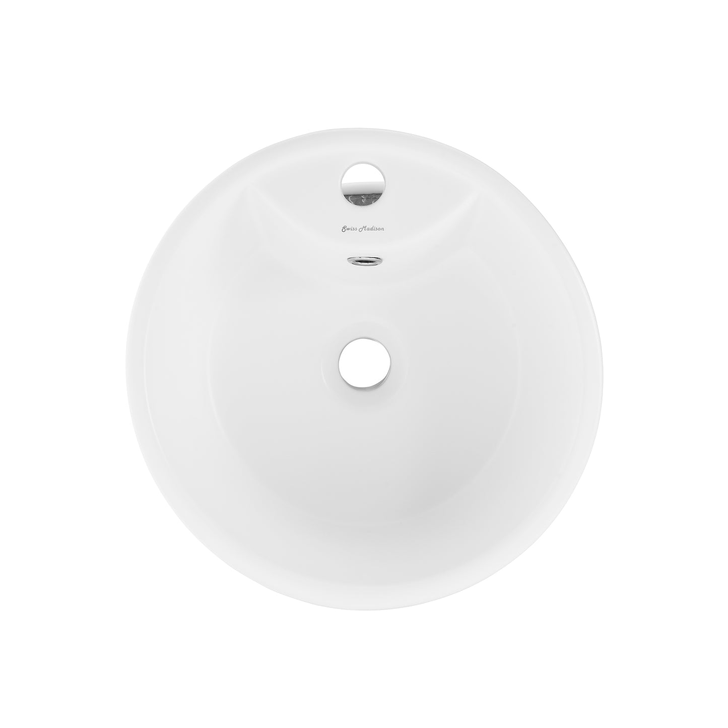 Swiss Madison, Monaco Circular Basin Pedestal Sink in Matte White