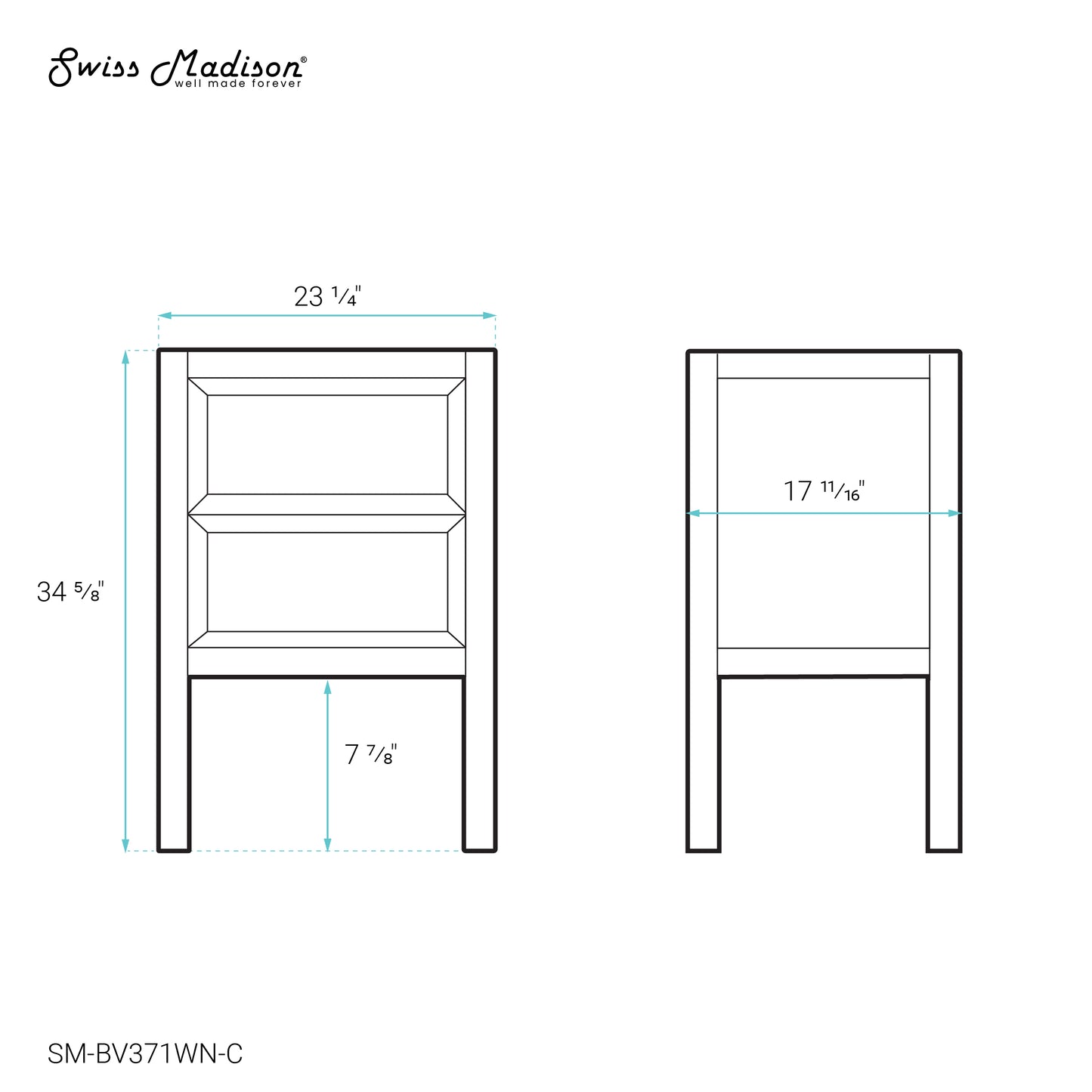 Swiss Madison, Nadar 24" Bathroom Vanity in Walnut Cabinet Only