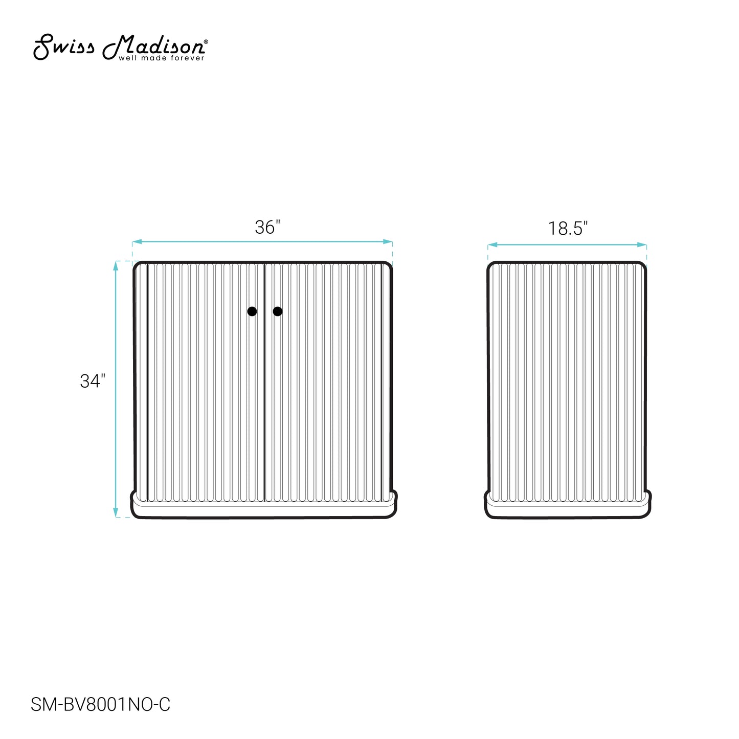 Swiss Madison, Lafayette 36" Freestanding Bathroom Vanity Cabinet without Top in Natural Oak
