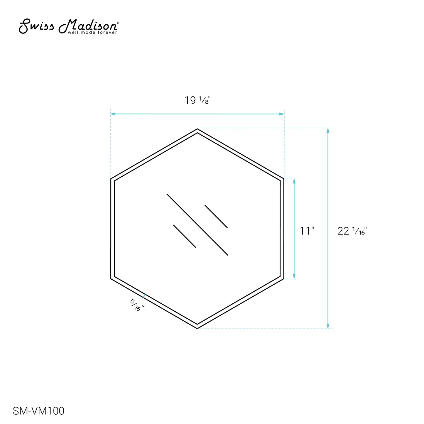 Swiss Madison, Annecy 19" Vanity Mirror in Phantom Black