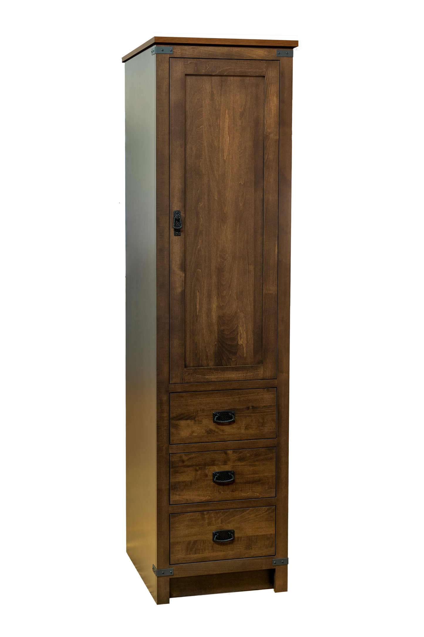 Trusty Wood Lexington 21" LINEN CABINET With One Door and Three Drawers