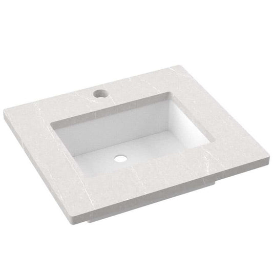 25" Silestone® Quartz Vanity Top Single Rectangle Centered Sink