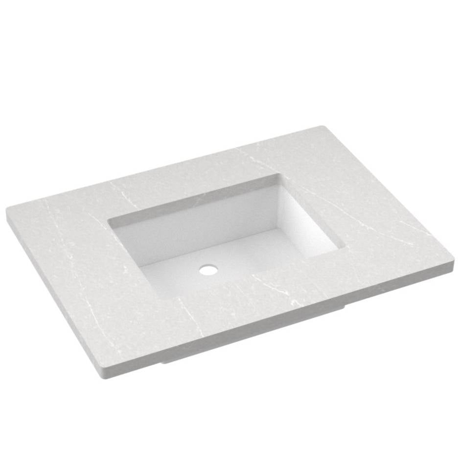 31" Silestone® Quartz Vanity Top Single Rectangle Centered Sink