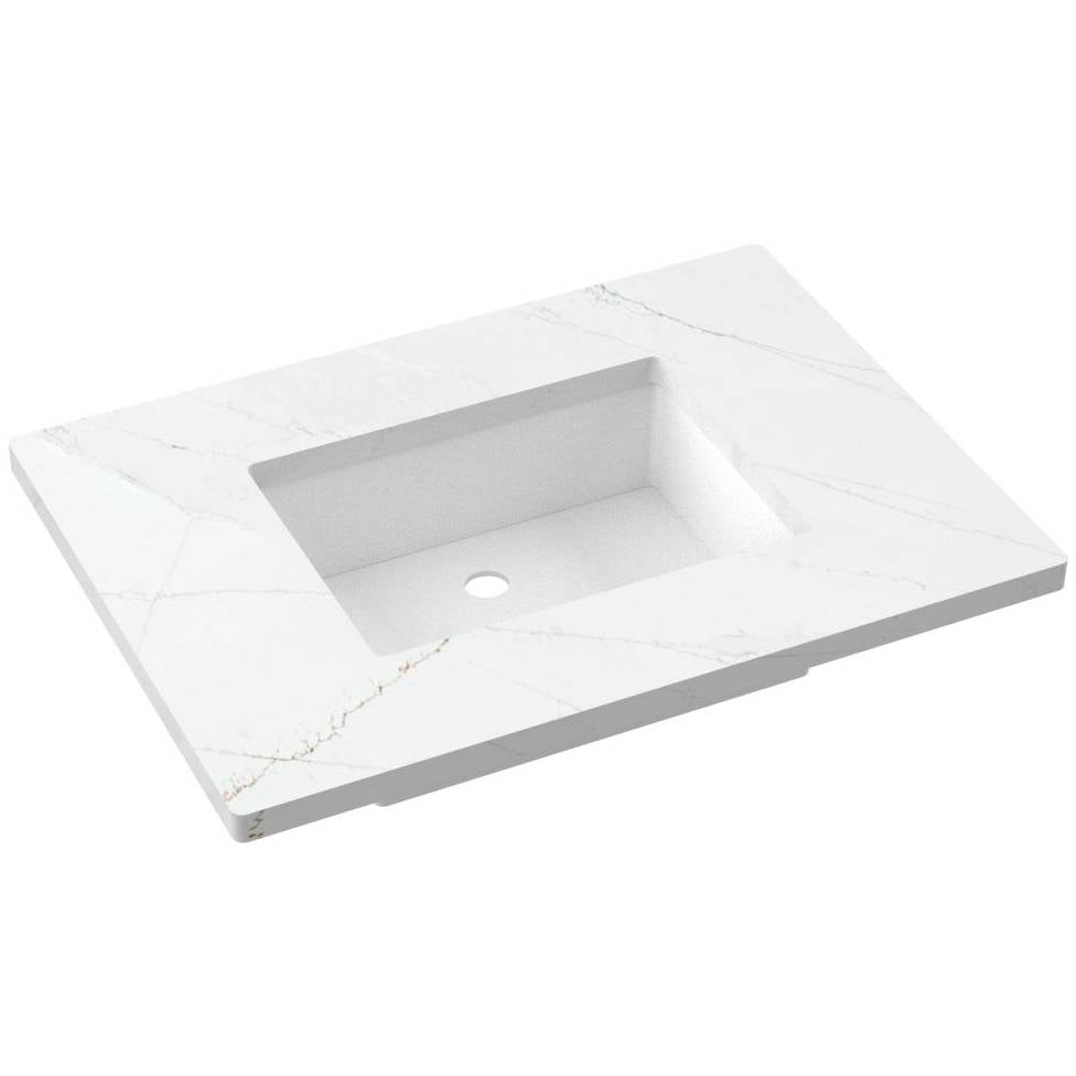 31" Silestone® Quartz Vanity Top Single Rectangle Centered Sink