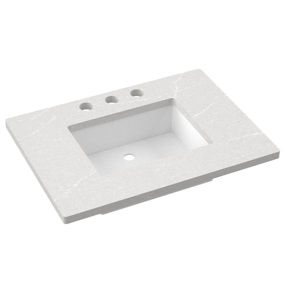 31" Silestone® Quartz Vanity Top Single Rectangle Centered Sink