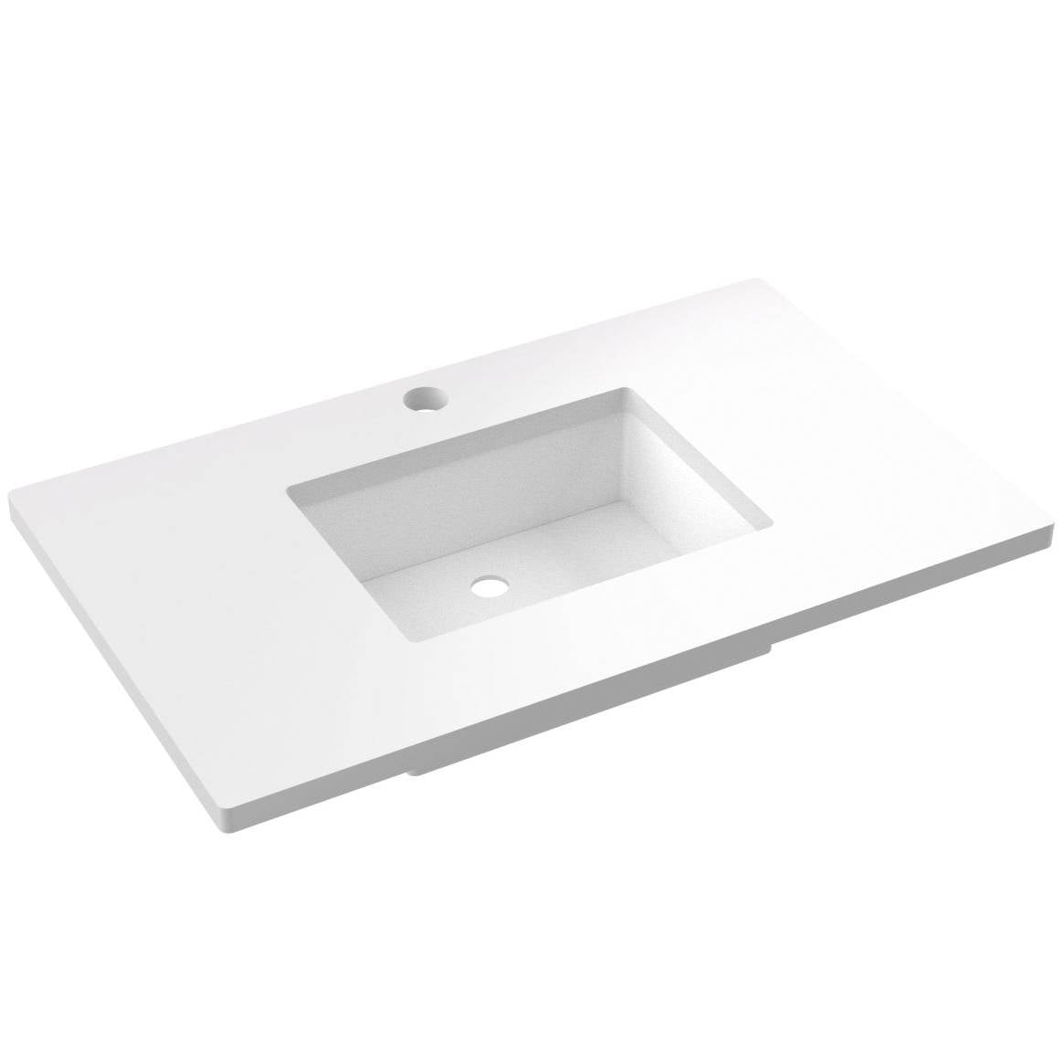 37" Silestone® Quartz Vanity Top Single Rectangle Centered Sink