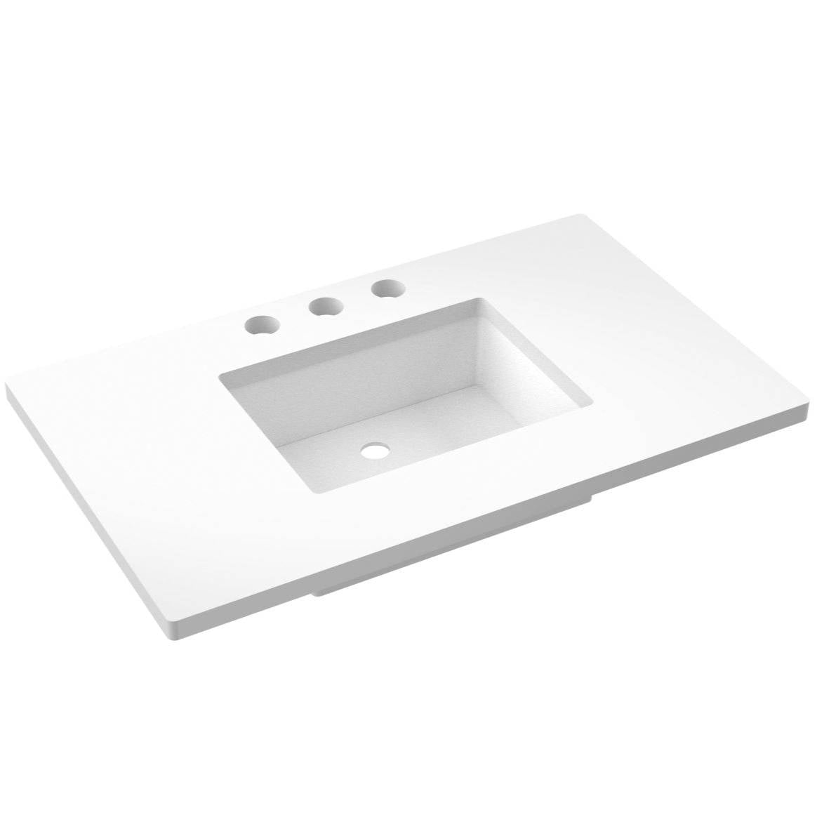 37" Silestone® Quartz Vanity Top Single Rectangle Centered Sink