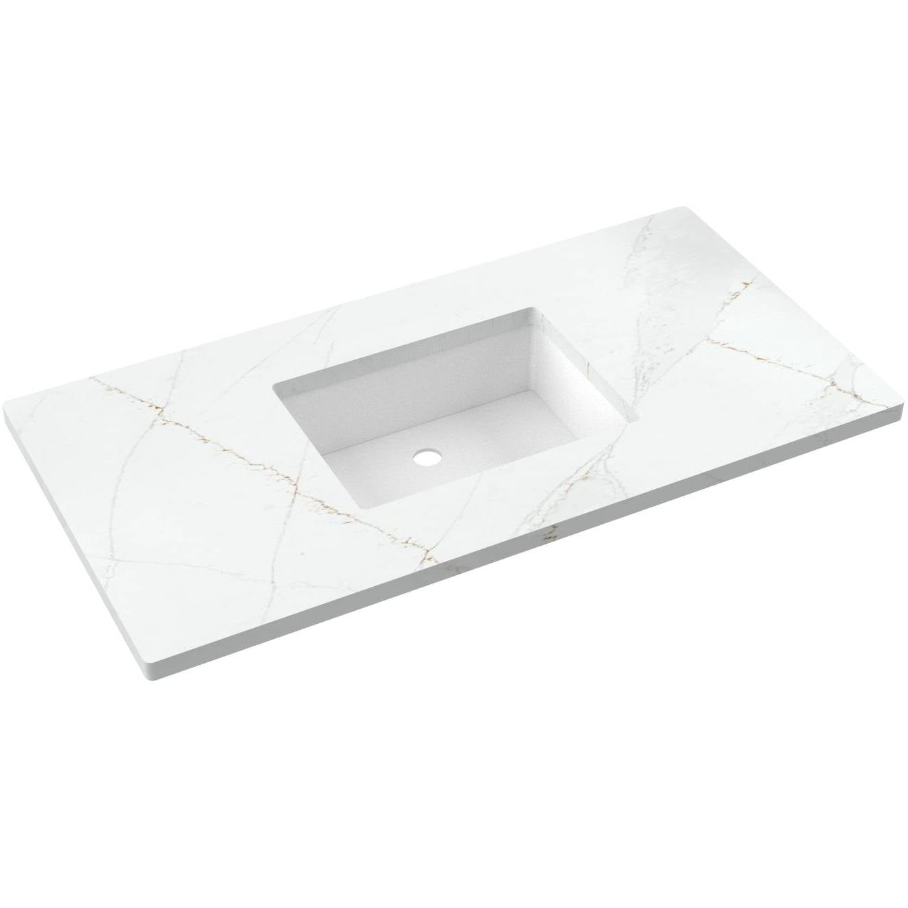 43" Silestone® Quartz Vanity Top Single Rectangle Centered Sink