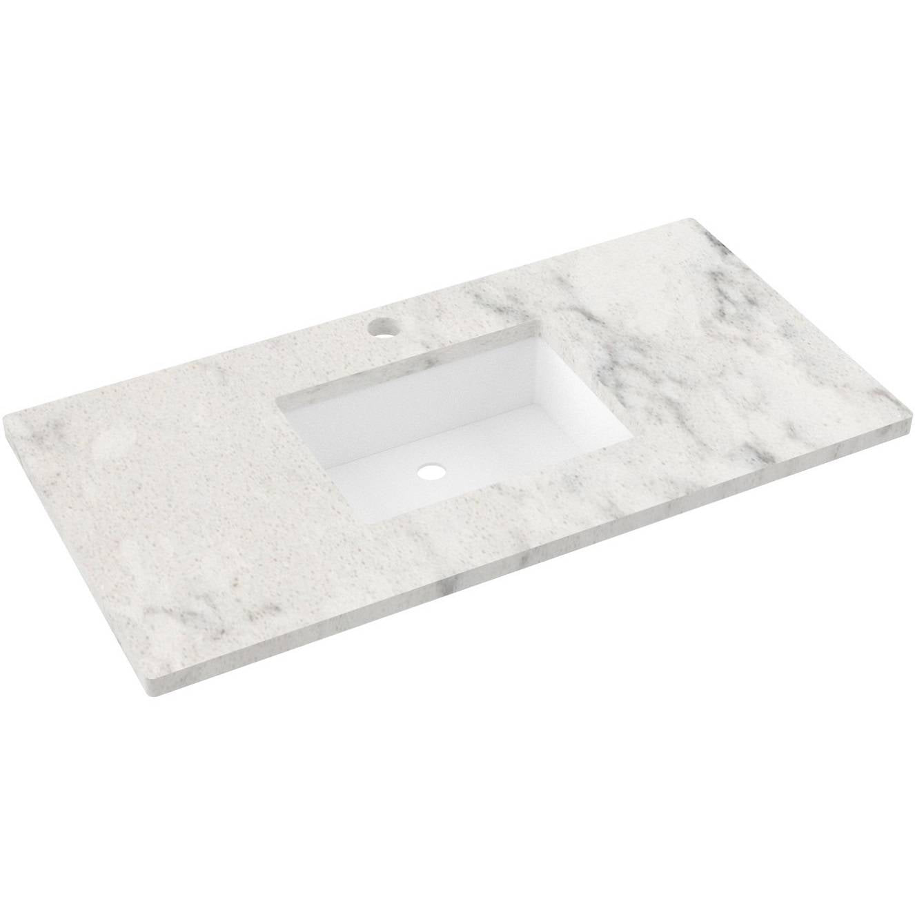 43" Silestone® Quartz Vanity Top Single Rectangle Centered Sink