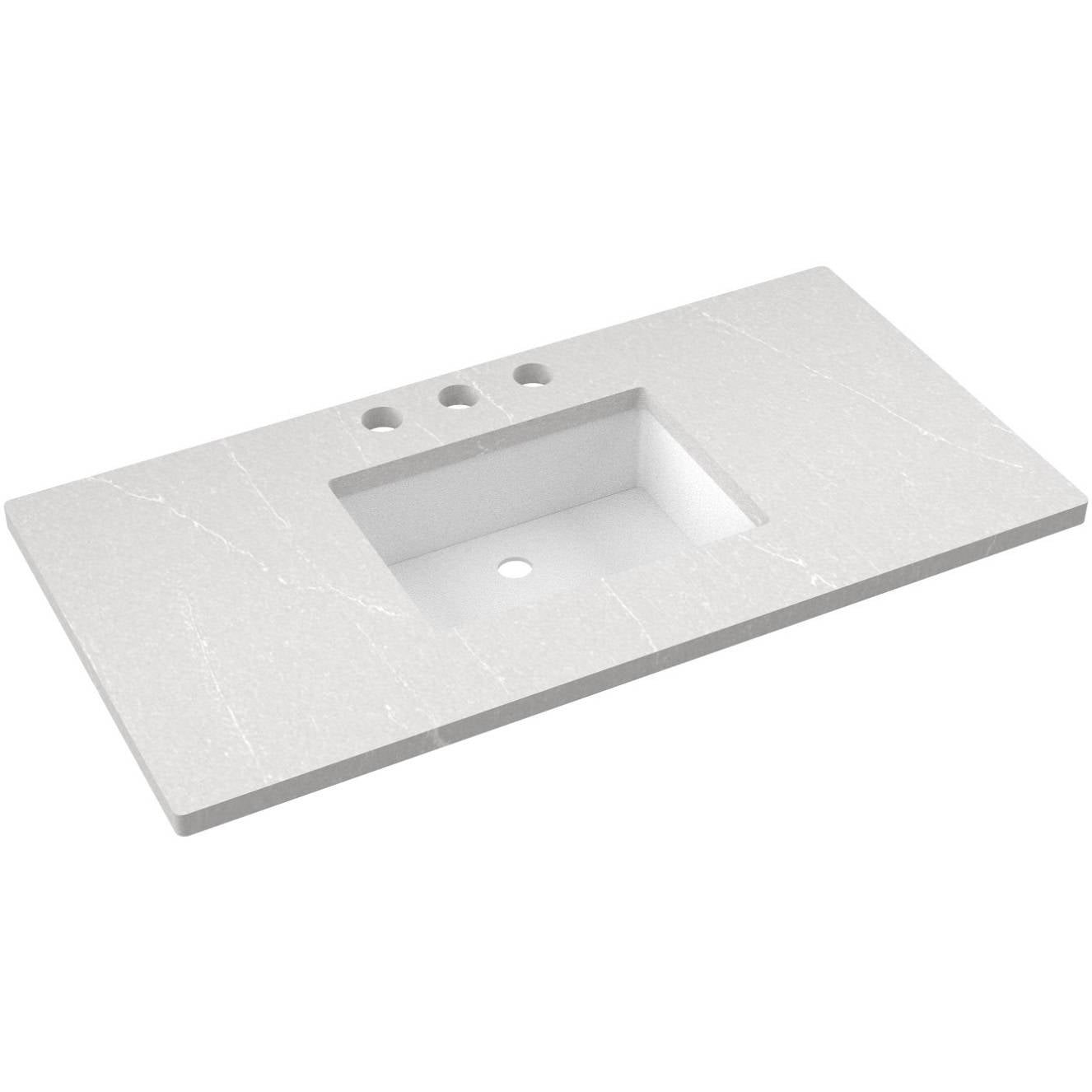 43" Silestone® Quartz Vanity Top Single Rectangle Centered Sink