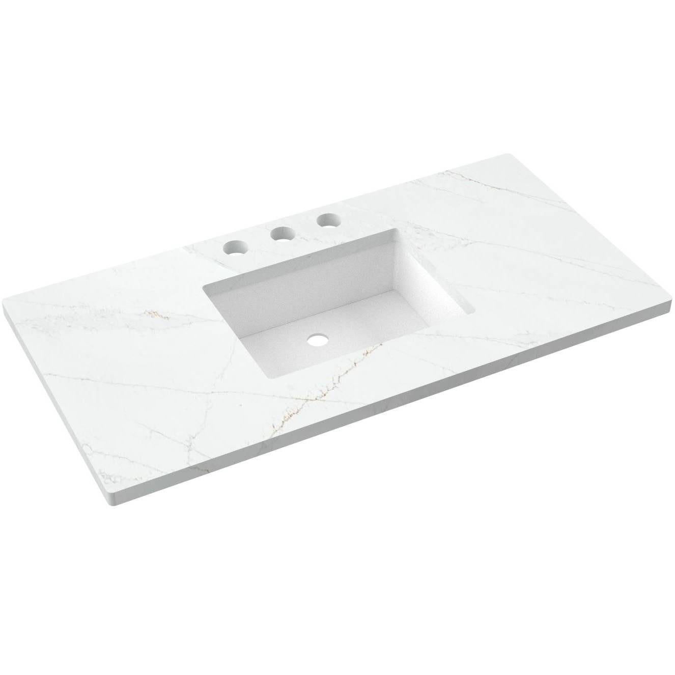43" Silestone® Quartz Vanity Top Single Rectangle Centered Sink