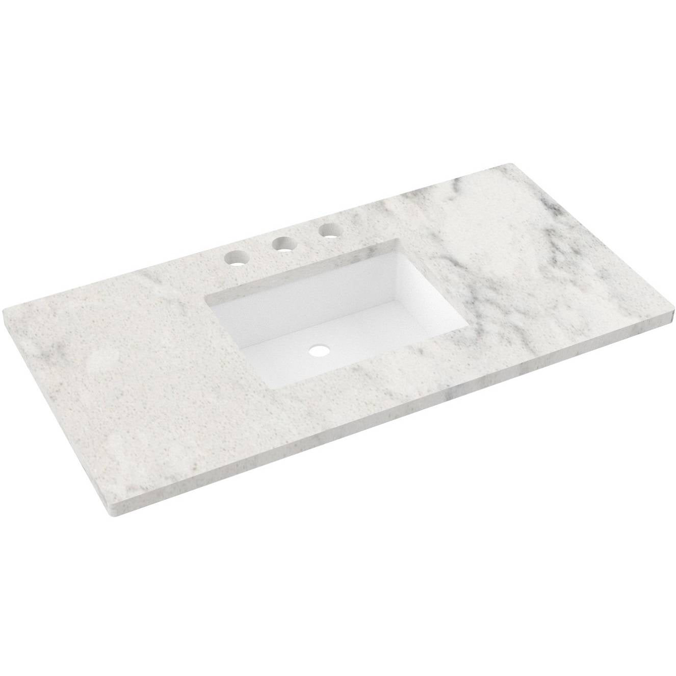 43" Silestone® Quartz Vanity Top Single Rectangle Centered Sink