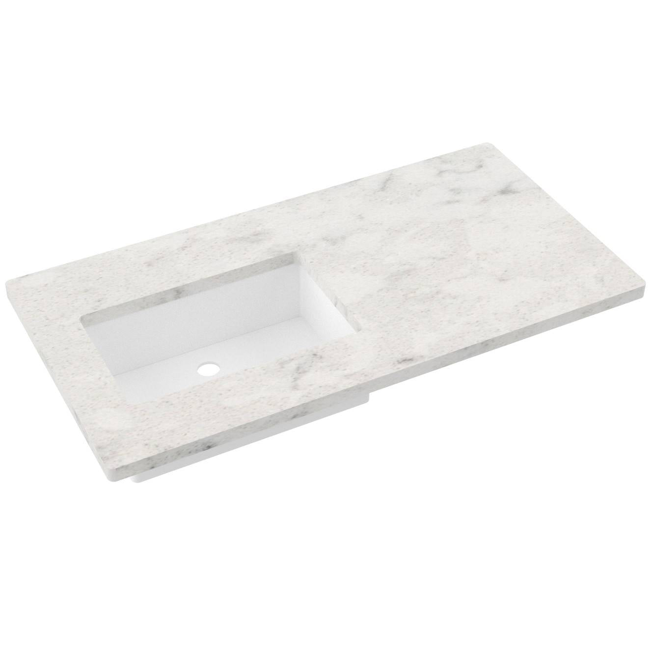 43" Silestone® Quartz Vanity Top Single Rectangle Offset Sink