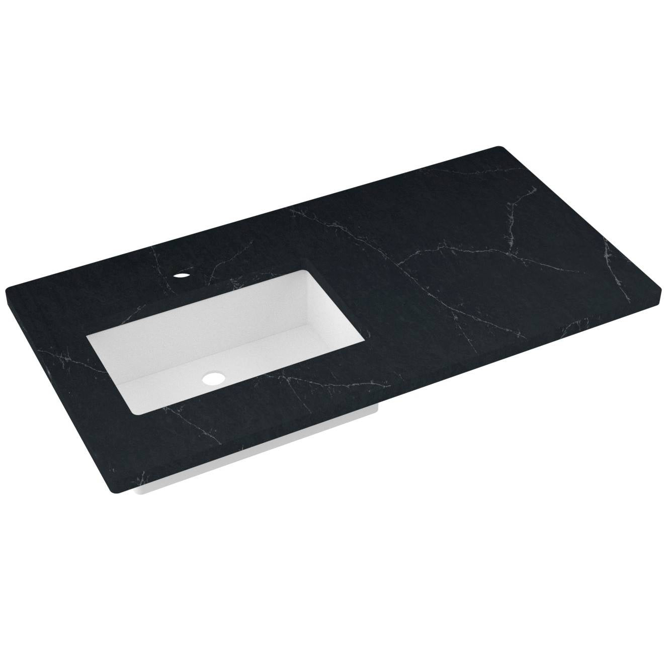43" Silestone® Quartz Vanity Top Single Rectangle Offset Sink